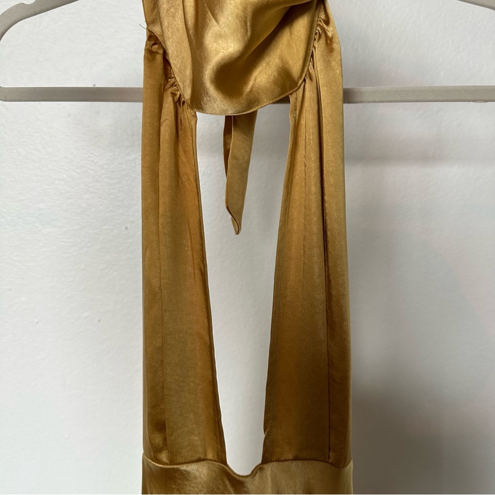Big Entrance Satin Maxi Dress Mustard - Picture 7 of 9